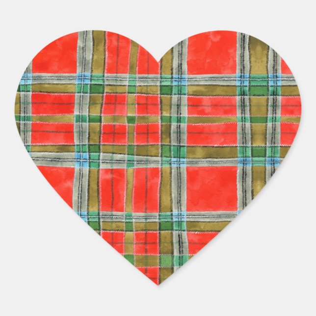 Autocollants cardiaques MAC BAIN TARTAN (Devant)