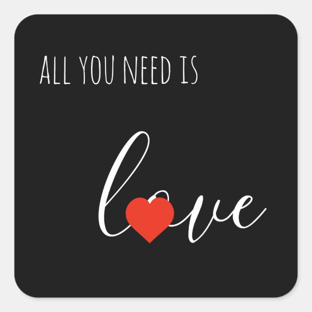 Autocollants carrés All You Need Is Love (Devant)
