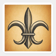 Autocollants carrés Coppe Fleur De Lis