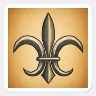 Autocollants carrés Coppe Fleur De Lis