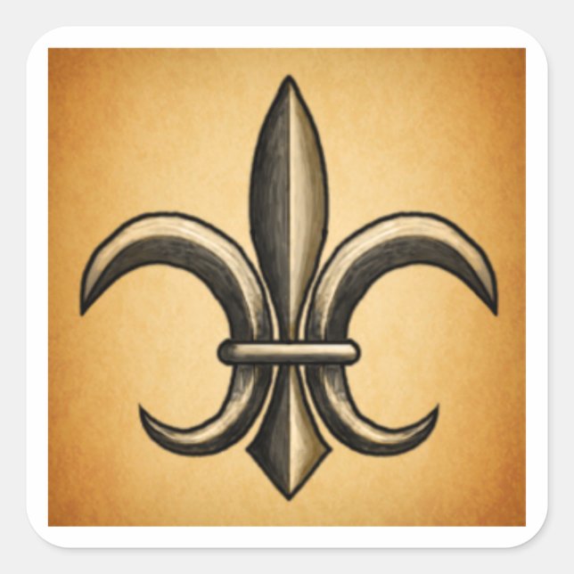 Autocollants carrés Coppe Fleur De Lis (Devant)