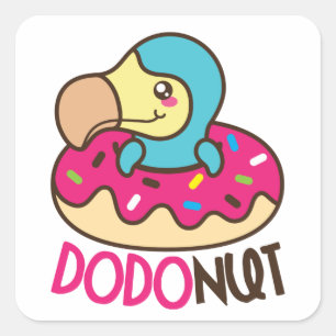 Autocollants carrés de Dodonut (beignet)