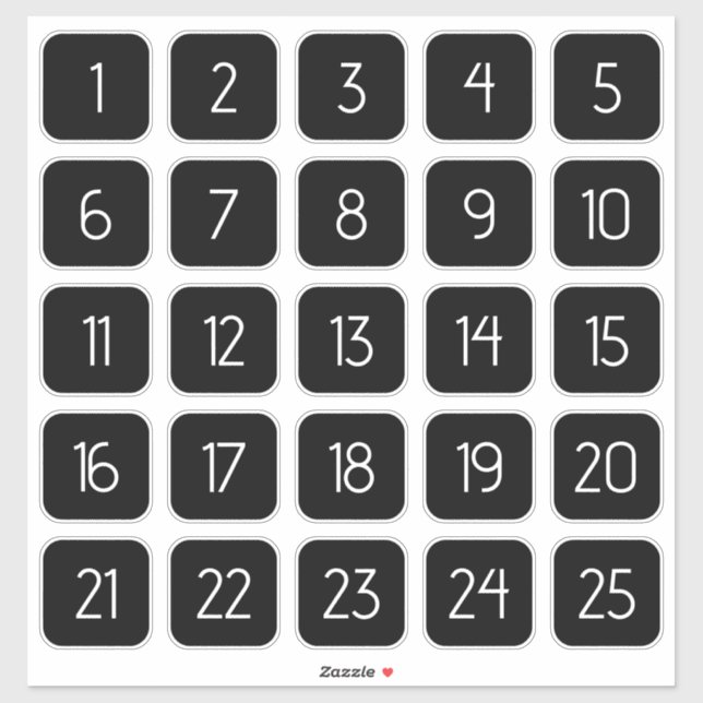 Autocollants carrés de numéros personnalisables Bl (Feuille)