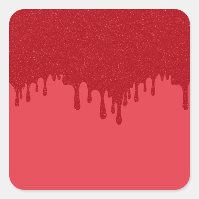 Autocollants carrés effet goutte rouge tomate – Pe (Devant)