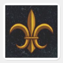 Autocollants carrés Fleur De Lis en marbre foncé