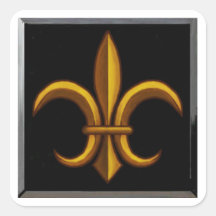 Autocollants carrés Fleur De Lis foncés