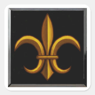 Autocollants carrés Fleur De Lis foncés