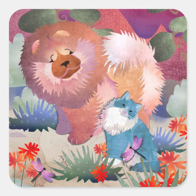 Autocollants carrés LIONZ ET DRAGONZ (Devant)