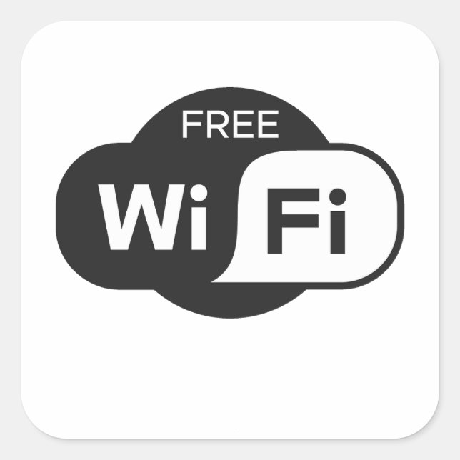 Autocollants carrés Wifi gratuit (Devant)