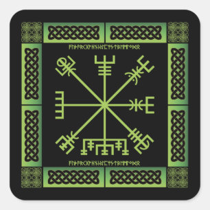 Autocollants celtiques Vegvisir (carré)