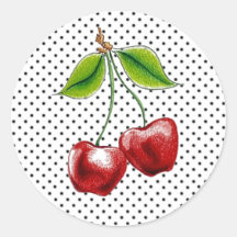 Autocollants Cerises à pois (feuille de 20)