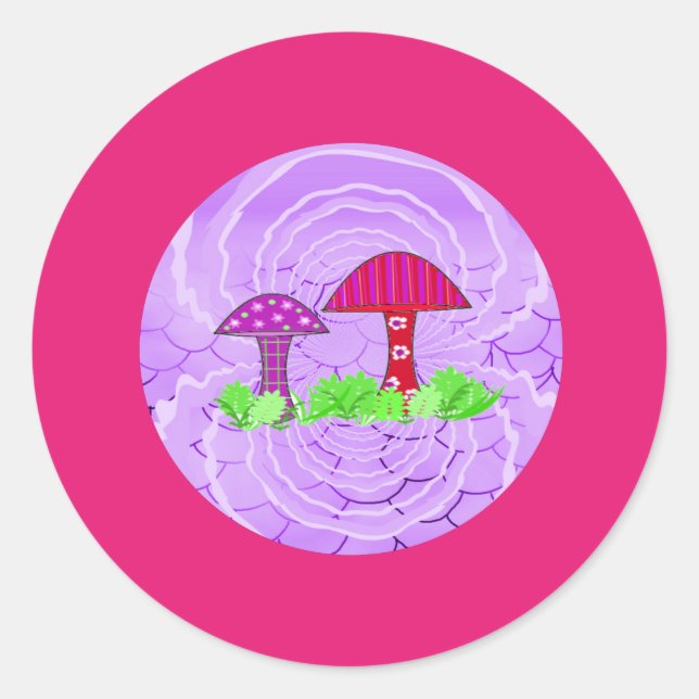 Autocollants Champignon Rose (Devant)