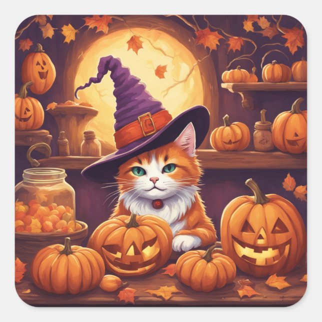 autocollants chat halloween #7 (Devant)