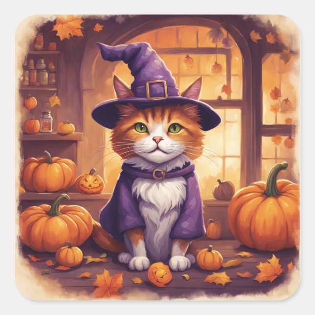 autocollants chat halloween #8 (Devant)
