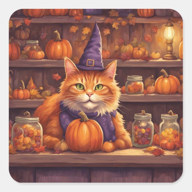 autocollants chat halloween #9 (Devant)