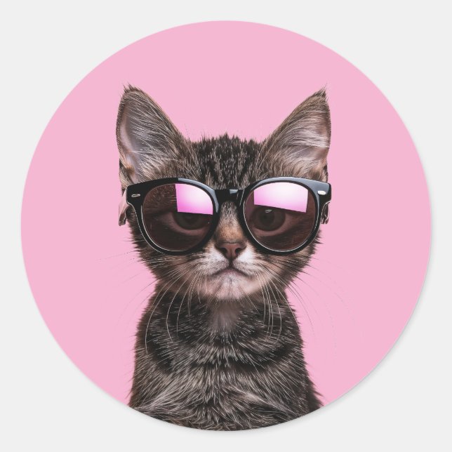 AUTOCOLLANTS CHAT MIGNON TABBY COOL (Devant)