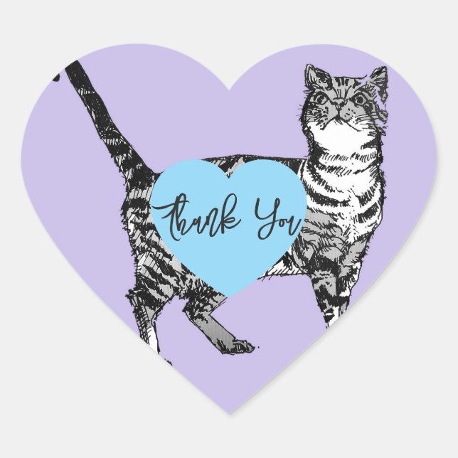 Autocollants Chat Tigre Violet Chats mignons Set d (Devant)