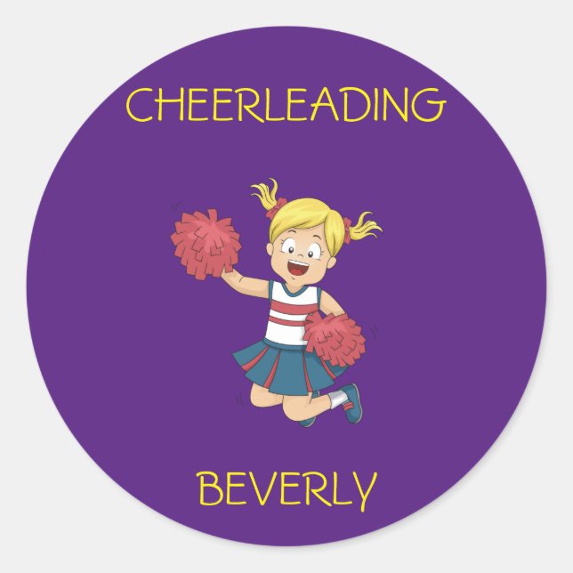 autocollants CHEERLEADING pour filles avec un nom  (Devant)