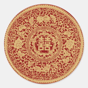 Autocollants chinois de bonheur de double de