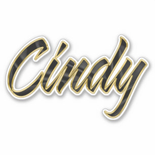 Autocollants Cindy black Gold Lettering