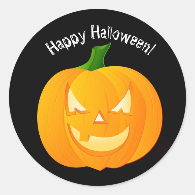 Autocollants Citrouille Joyeux Halloween Scellés d (Devant)