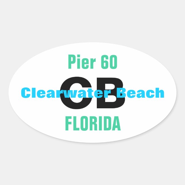 autocollants CLEARWATER BEACH (4) (Devant)