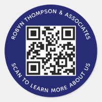 Autocollants Code QR Bleu Étiquettes de Nom d'Entr