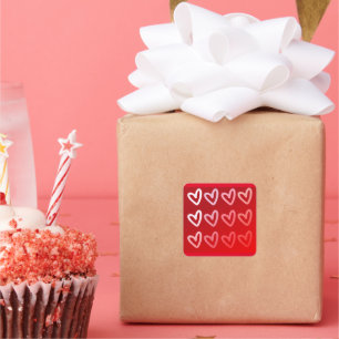 Autocollants coeurs rouges Saint-Valentin amour au