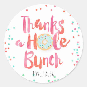 Autocollants colorés de Merci de beignet