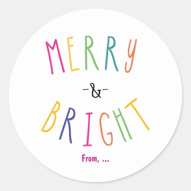 Autocollants colorés de Noël joyeux et lumineux (Devant)
