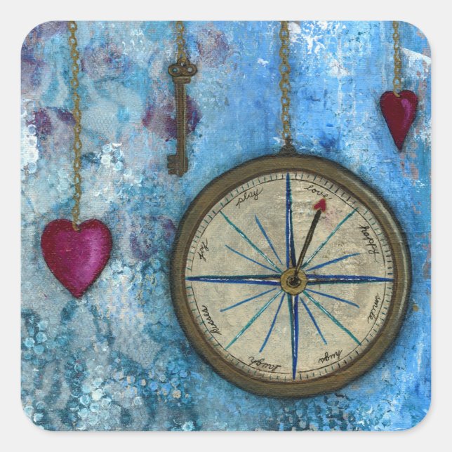 Autocollants compas et coeurs (Devant)