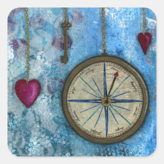 Autocollants compas et coeurs