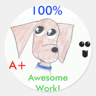 Autocollants cool Puppy "Awesome Work"