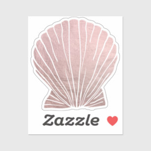 Autocollants Coquillage Or Rose