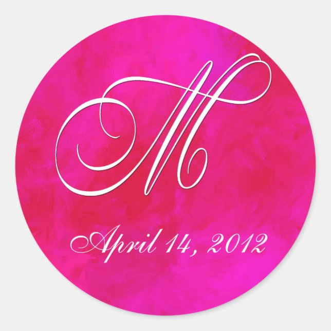 Autocollants couleur Eau rose - Monogram M (Devant)