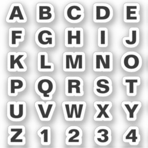 Autocollants coupés Alphabet Vinyle