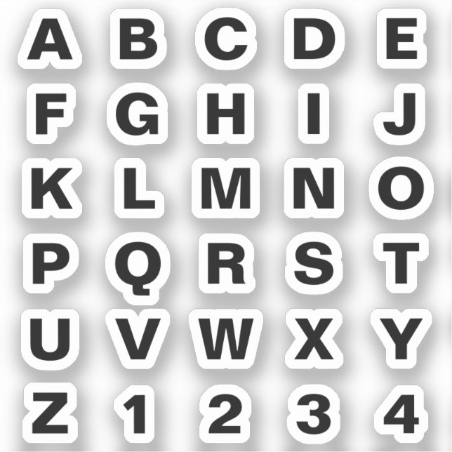 Autocollants coupés Alphabet Vinyle (Recto)