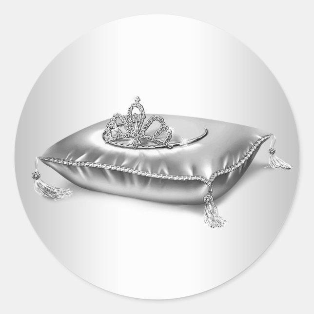Autocollants Couronne de Princesse Argentée (Devant)