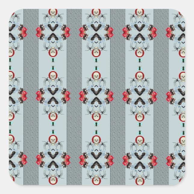 Autocollants crânes et araignées (Devant)