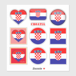 Autocollants Croatie & Drapeau croate, Cœur /sport