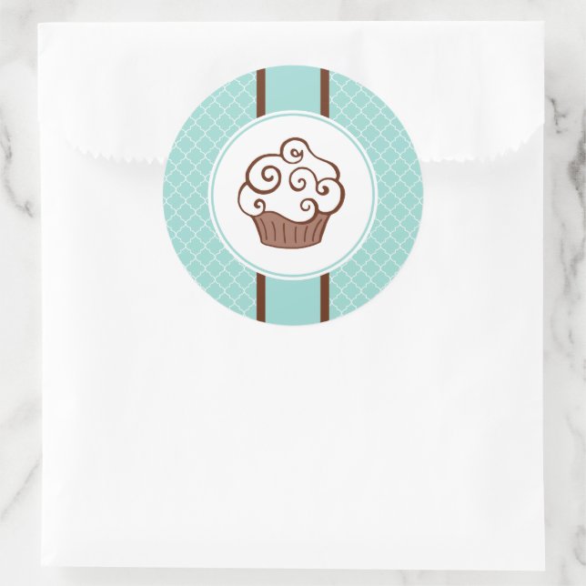 Autocollants Cupcake Aqua Dentelle (Sac)
