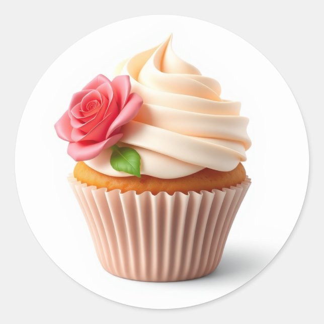 Autocollants Cupcake Fleur Mignonne (Devant)