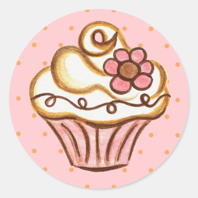Autocollants Cupcake Fleuris (Devant)