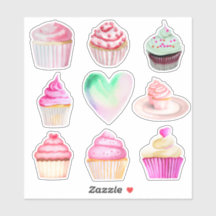 Autocollants Cupcake Love - Collection 2