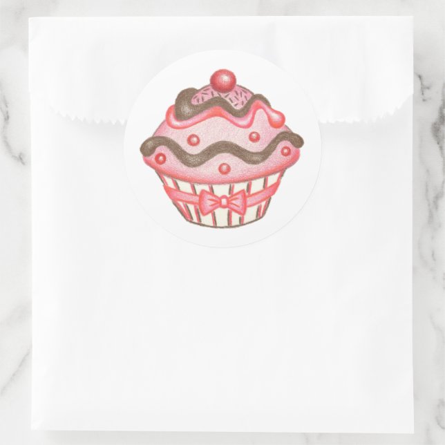 Autocollants Cupcake Rose (Sac)