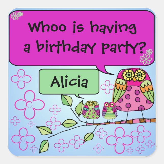 Autocollants customisés de hibou (Devant)