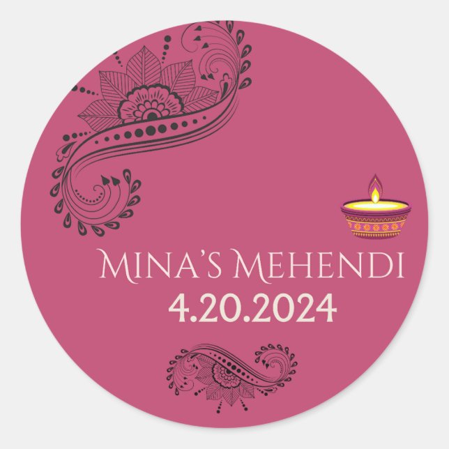 Autocollants customisés Mehendi (Devant)
