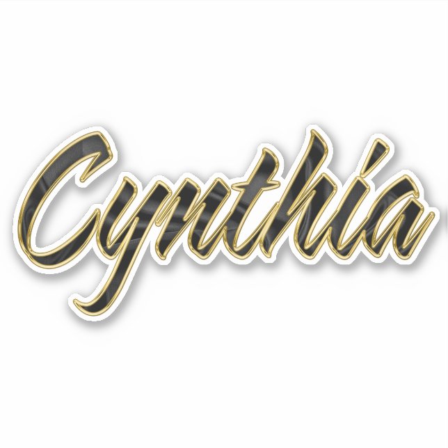 Autocollants Cynthia black gold lettering (Devant)