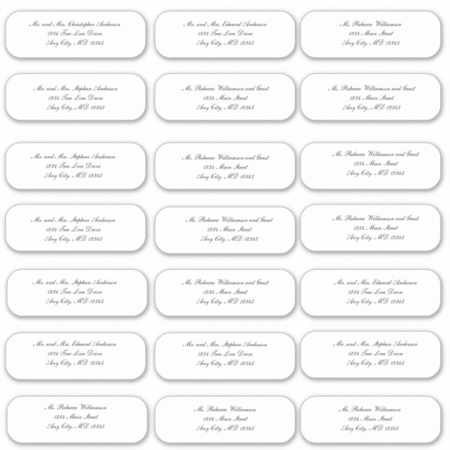 Autocollants d'adresse d'enveloppe de mariage écri (Devant)