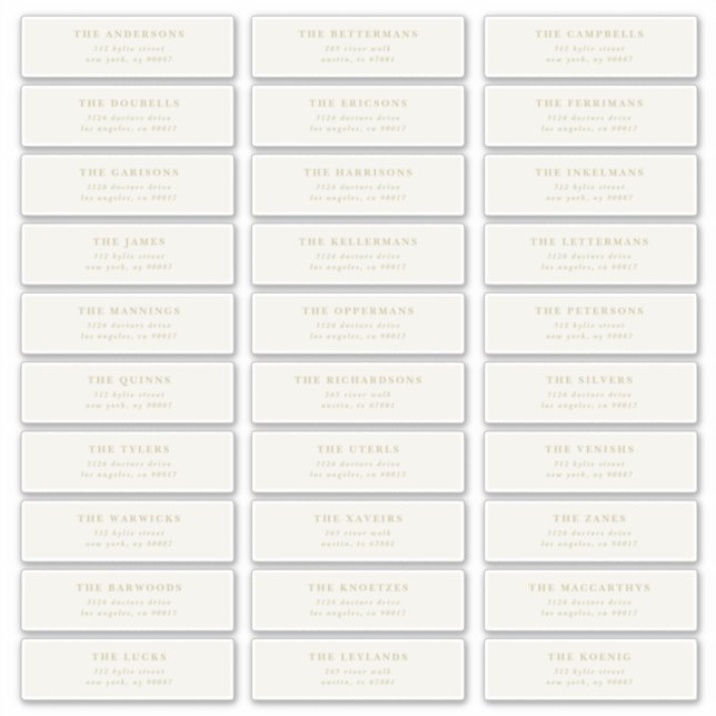 Autocollants d'adresse individuels modifiables 30  (Devant)